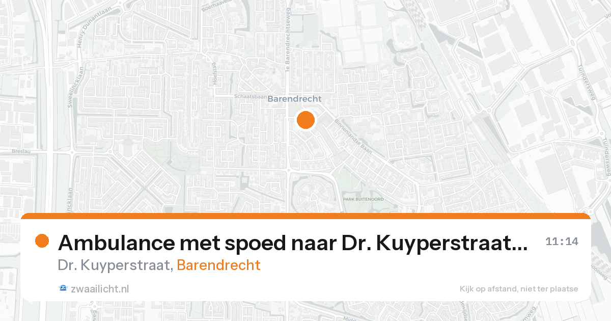 Ambulance met spoed naar Dr. Kuyperstraat in Barendrecht — 26 aug 2026
