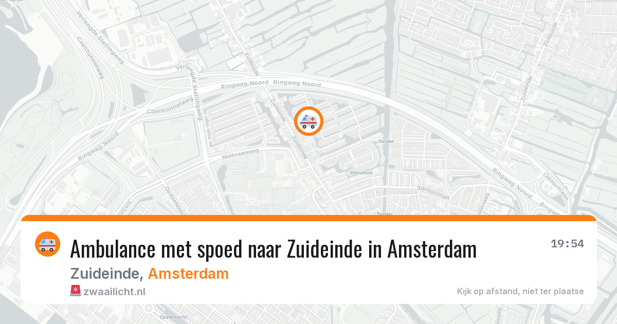 Ambulance met spoed naar Zuideinde in Amsterdam — 12 aug 2026