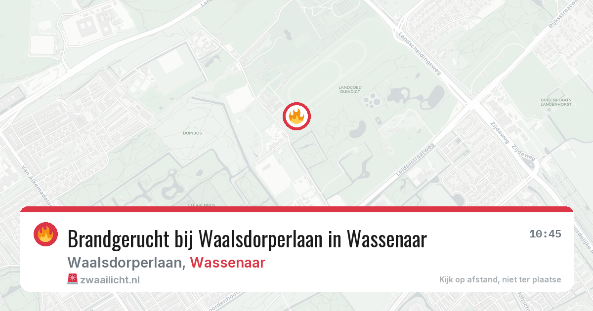 Brandgerucht bij Waalsdorperlaan in Wassenaar — 19 mrt 2026