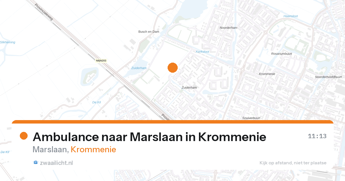 Ambulance naar Marslaan in Krommenie — 9 jun 2026