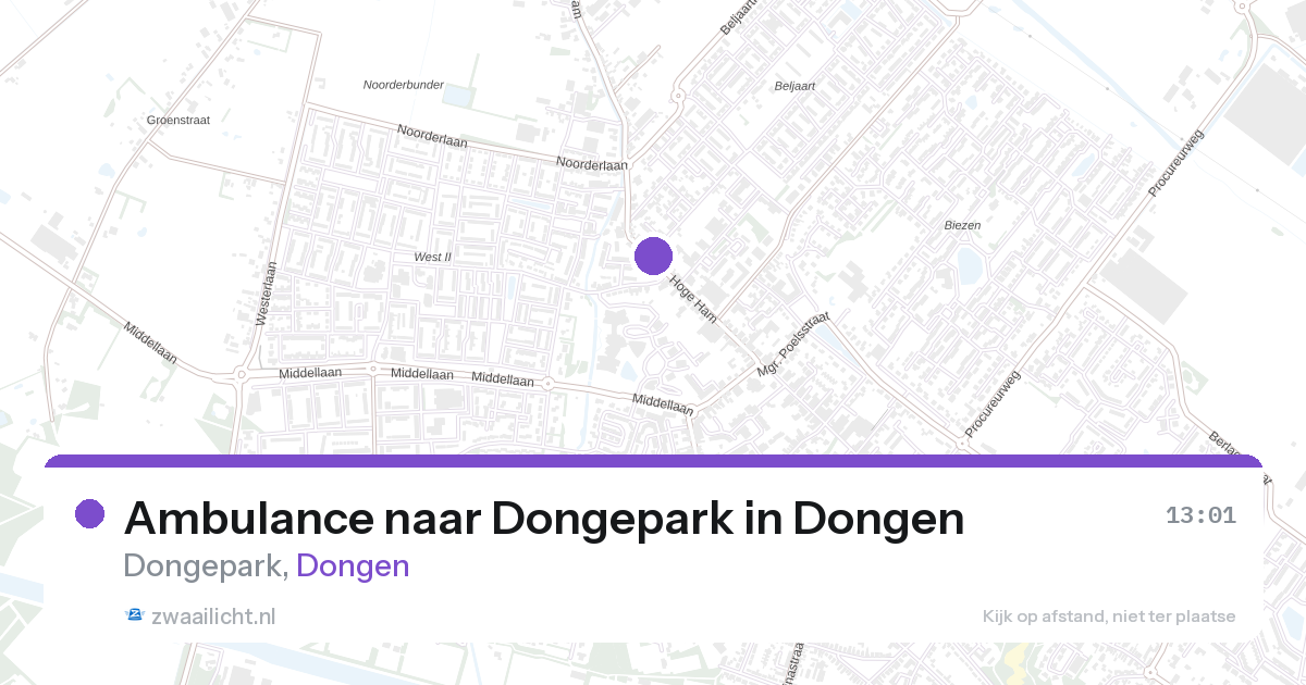Ambulance naar Dongepark in Dongen — 27 aug 2026