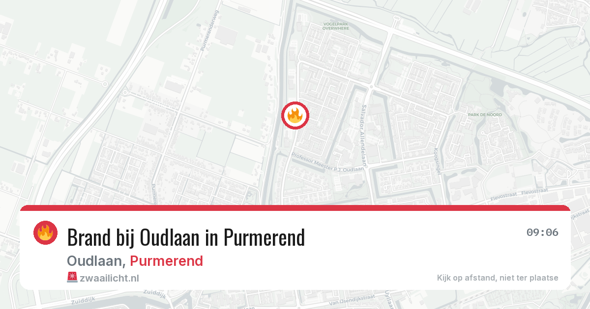 Brand bij Oudlaan in Purmerend — 17 jun 2026