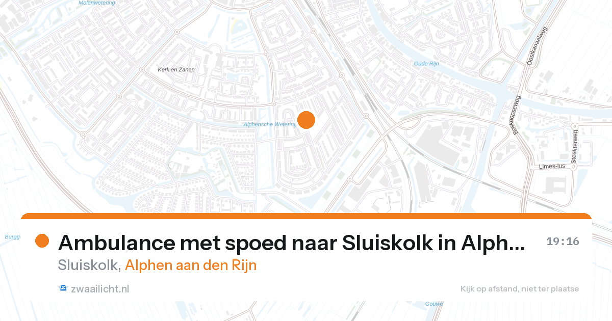 Ambulance met spoed naar Sluiskolk in Alphen aan den Rijn — 27 aug 2026