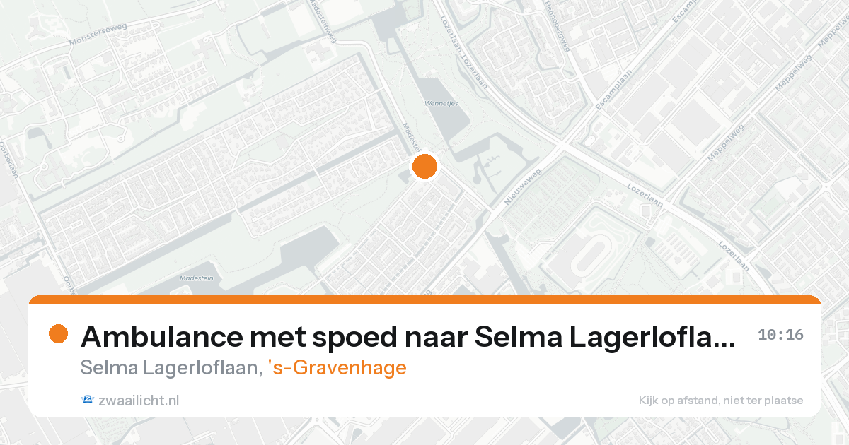 Ambulance met spoed naar Selma Lagerloflaan in 's-Gravenhage — 15 aug 2026