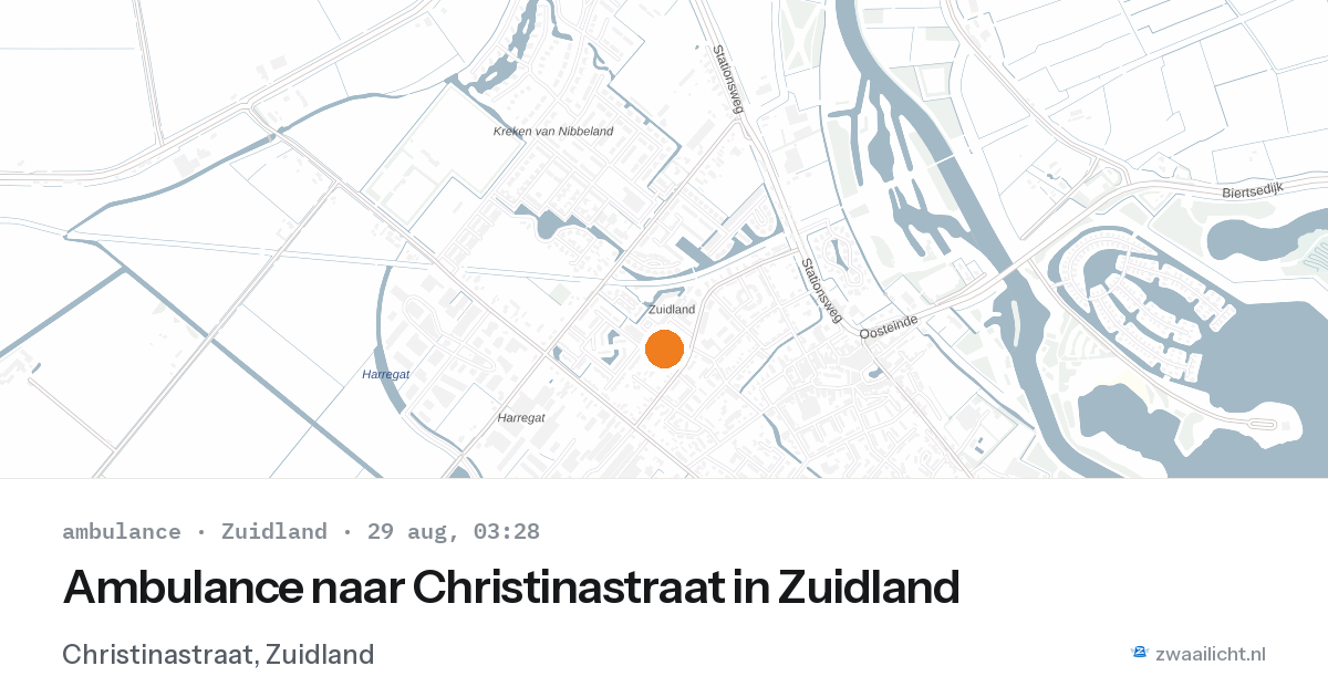 Ambulance naar Christinastraat in Zuidland — 29 aug 2026