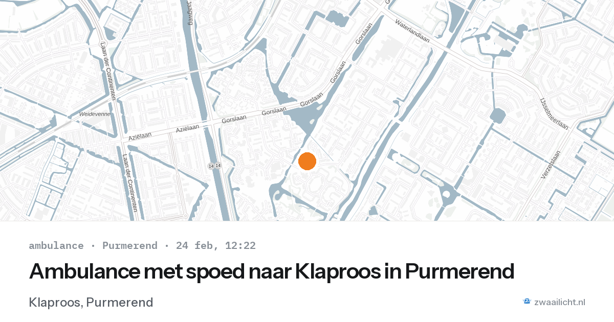 Ambulance met spoed naar Klaproos in Purmerend — 24 feb 2026
