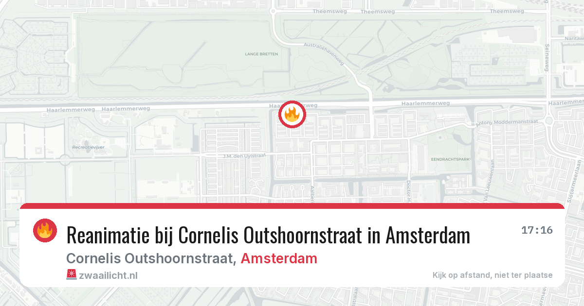 Reanimatie bij Cornelis Outshoornstraat in Amsterdam — 31 mrt 2026