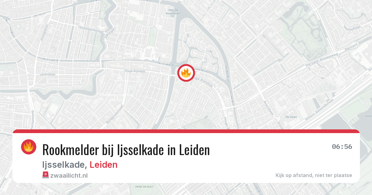 Rookmelder bij Ijsselkade in Leiden — 21 mrt 2026
