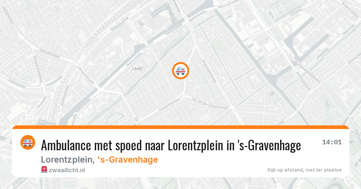 Ambulance met spoed naar Lorentzplein in 's-Gravenhage — 15 jun 2026