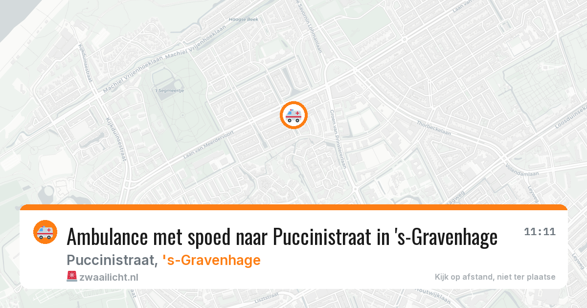 Ambulance met spoed naar Puccinistraat in 's-Gravenhage — 3 jul 2026