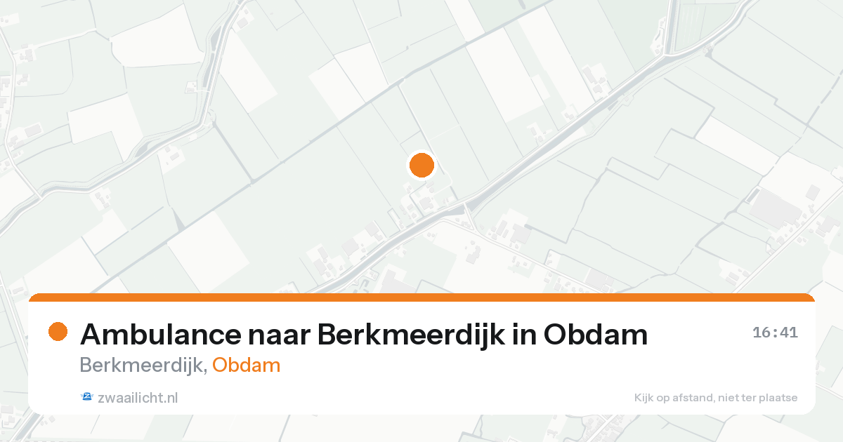 Ambulance naar Berkmeerdijk in Obdam — 14 aug 2026
