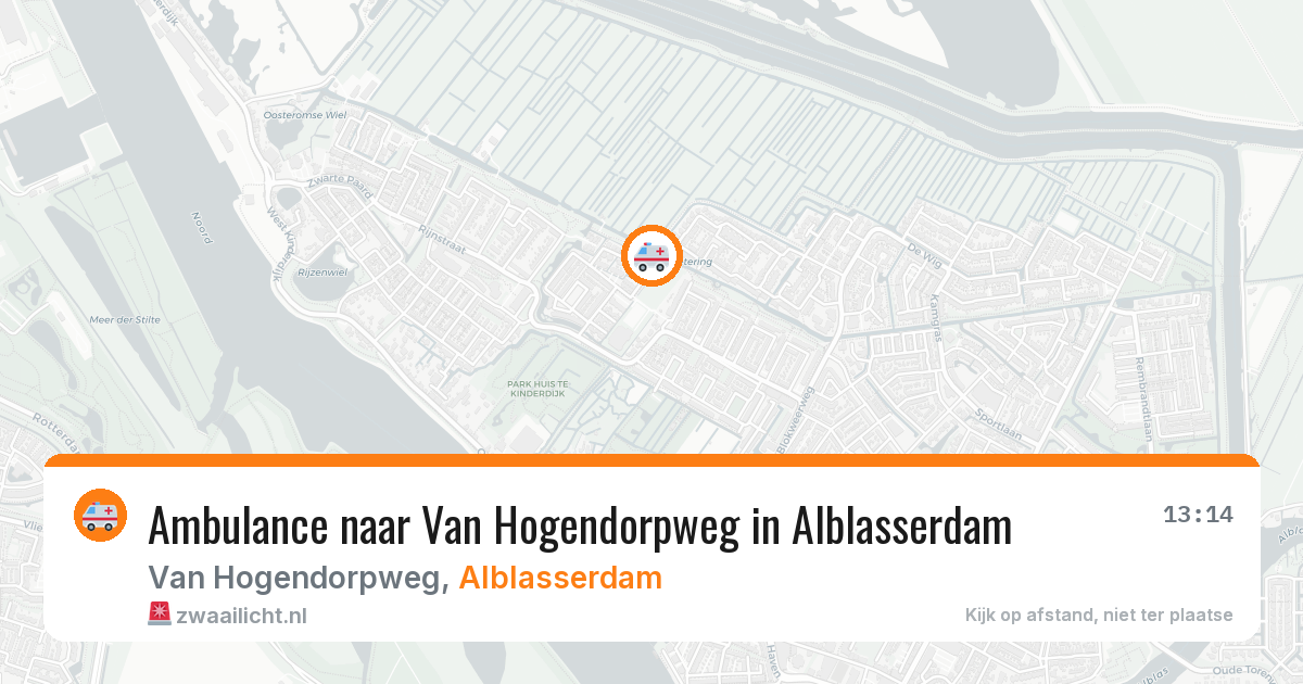 Ambulance naar Van Hogendorpweg in Alblasserdam — 17 jul 2026
