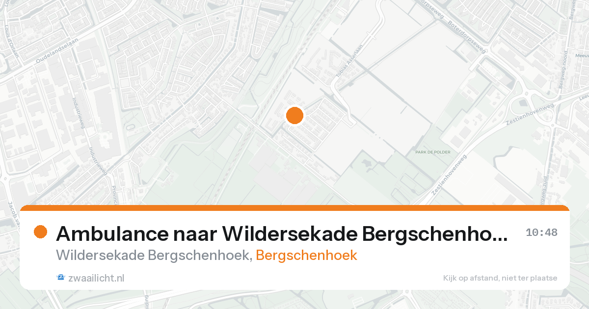 Ambulance naar Wildersekade Bergschenhoek in Bergschenhoek — 15 aug 2026