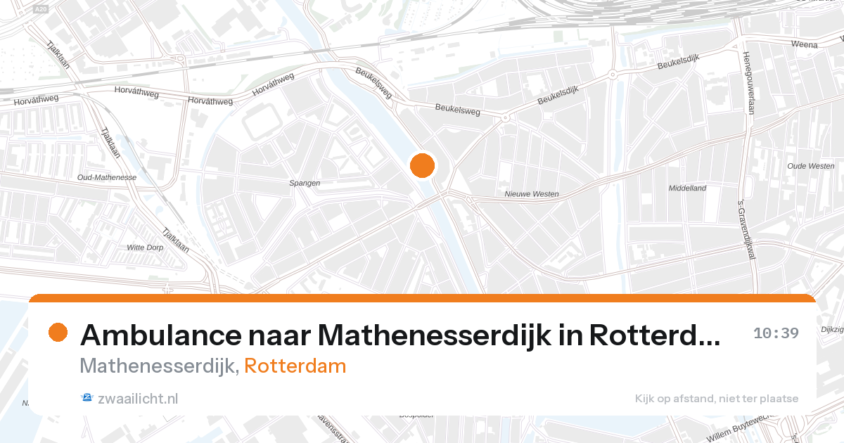 Ambulance naar Mathenesserdijk in Rotterdam — 20 jul 2026