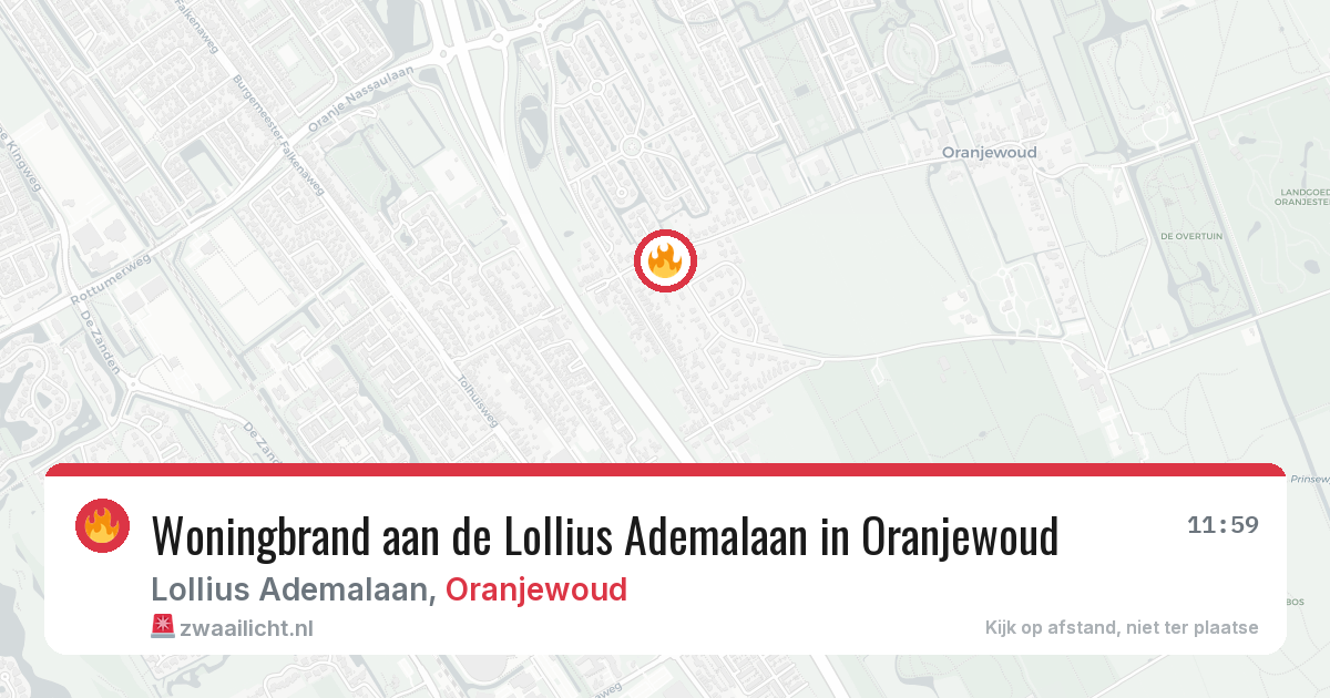 Woningbrand aan de Lollius Ademalaan in Oranjewoud — 15 mei 2026