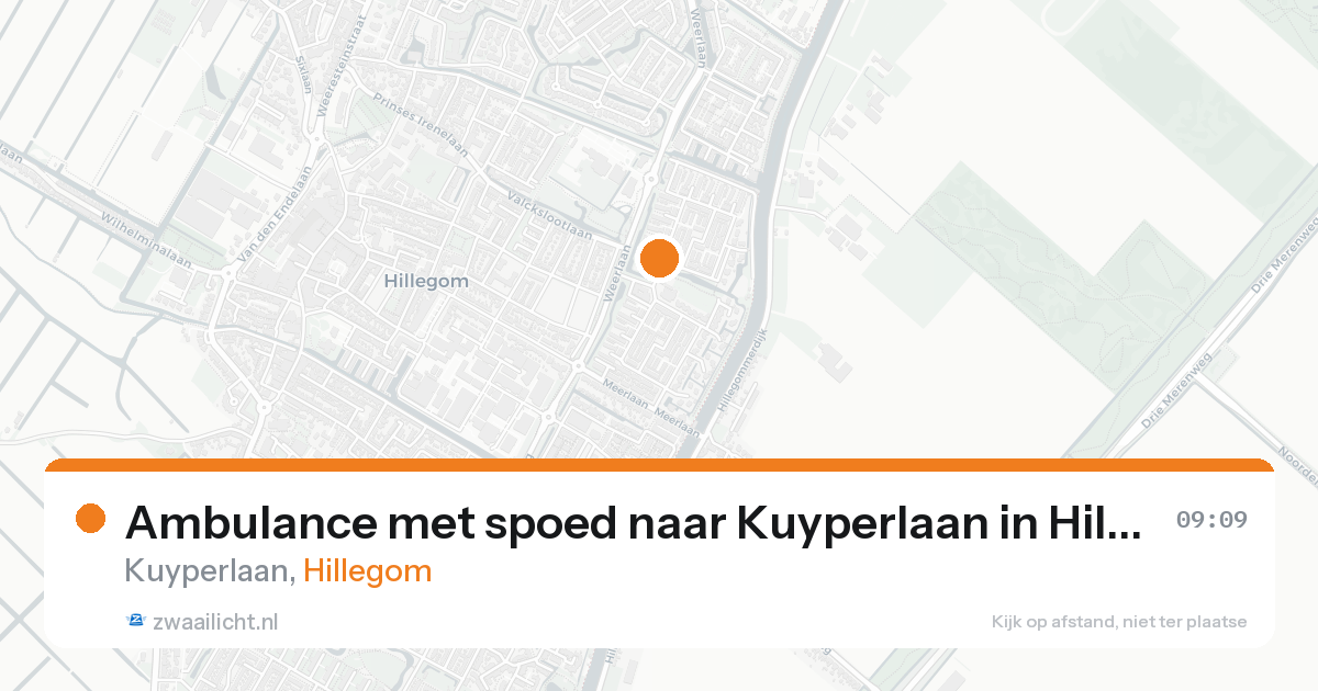 Ambulance met spoed naar Kuyperlaan in Hillegom — 19 aug 2026