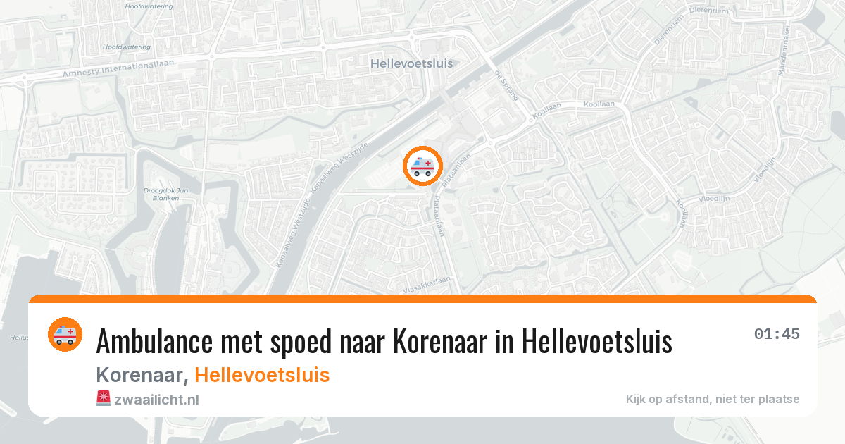 Ambulance met spoed naar Korenaar in Hellevoetsluis — 20 jun 2026