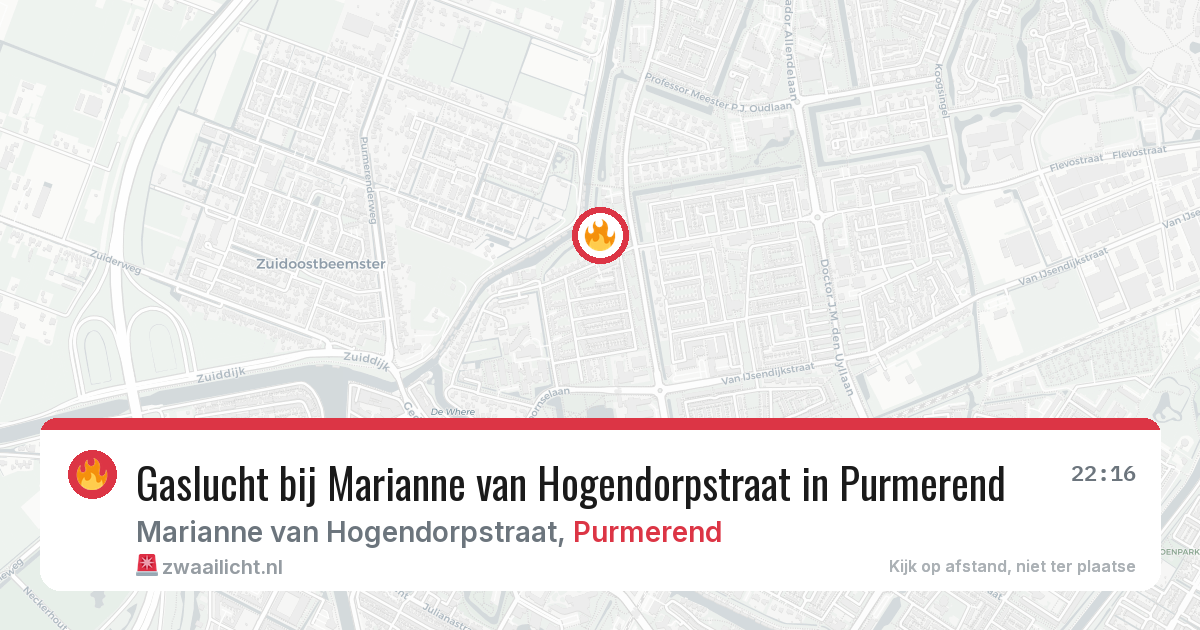 Gaslucht bij Marianne van Hogendorpstraat in Purmerend — 26 mrt 2026