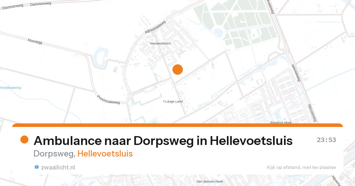 Ambulance naar Dorpsweg in Hellevoetsluis — 26 aug 2026