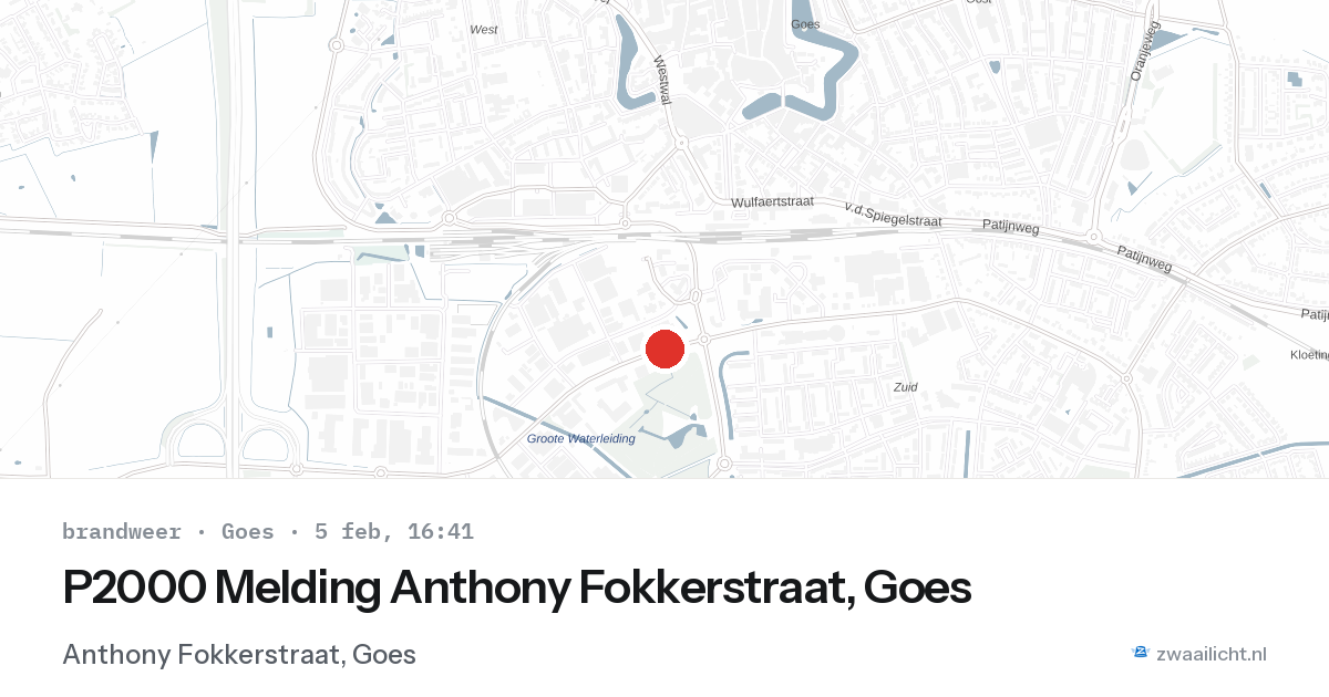 P2000 Melding Anthony Fokkerstraat, Goes — 5 feb 2026