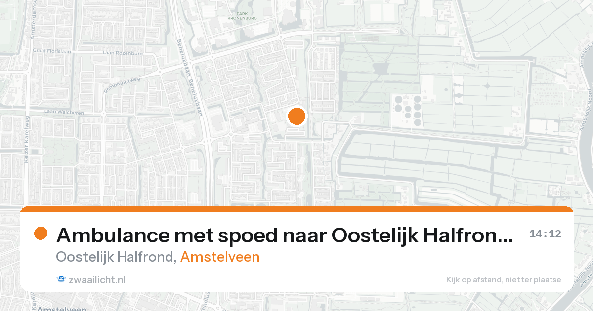Ambulance met spoed naar Oostelijk Halfrond in Amstelveen — 24 aug 2026