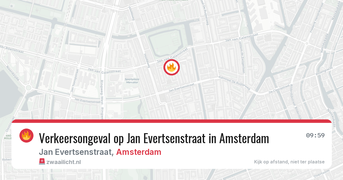 Verkeersongeval op Jan Evertsenstraat in Amsterdam — 6 jul 2026