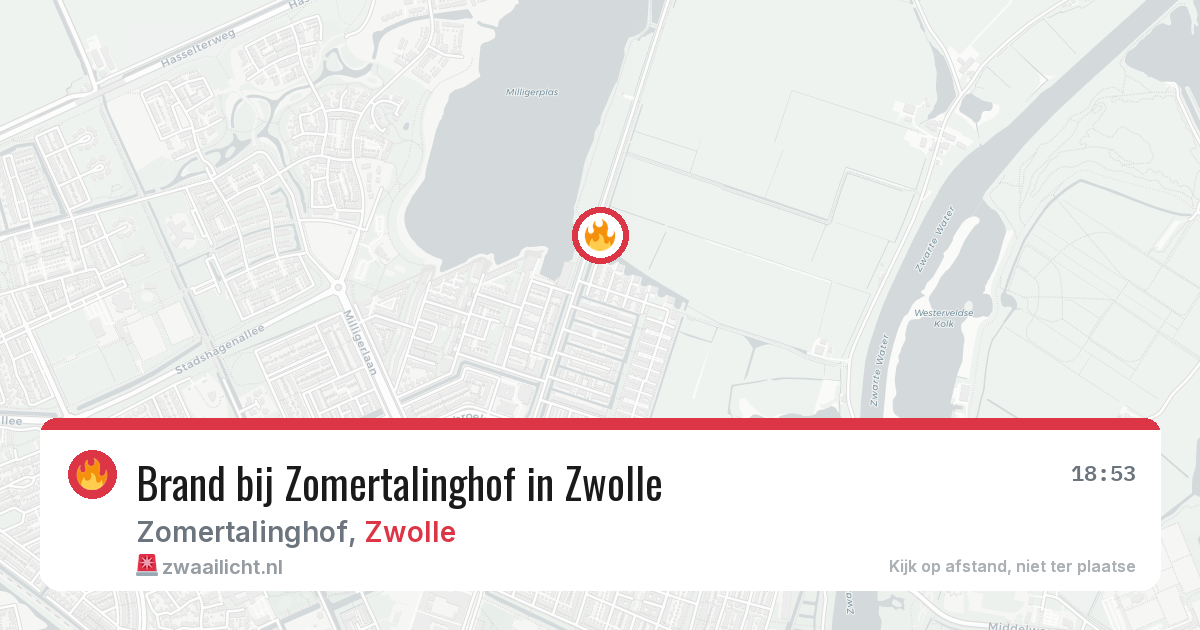 Brand bij Zomertalinghof in Zwolle — 14 aug 2026