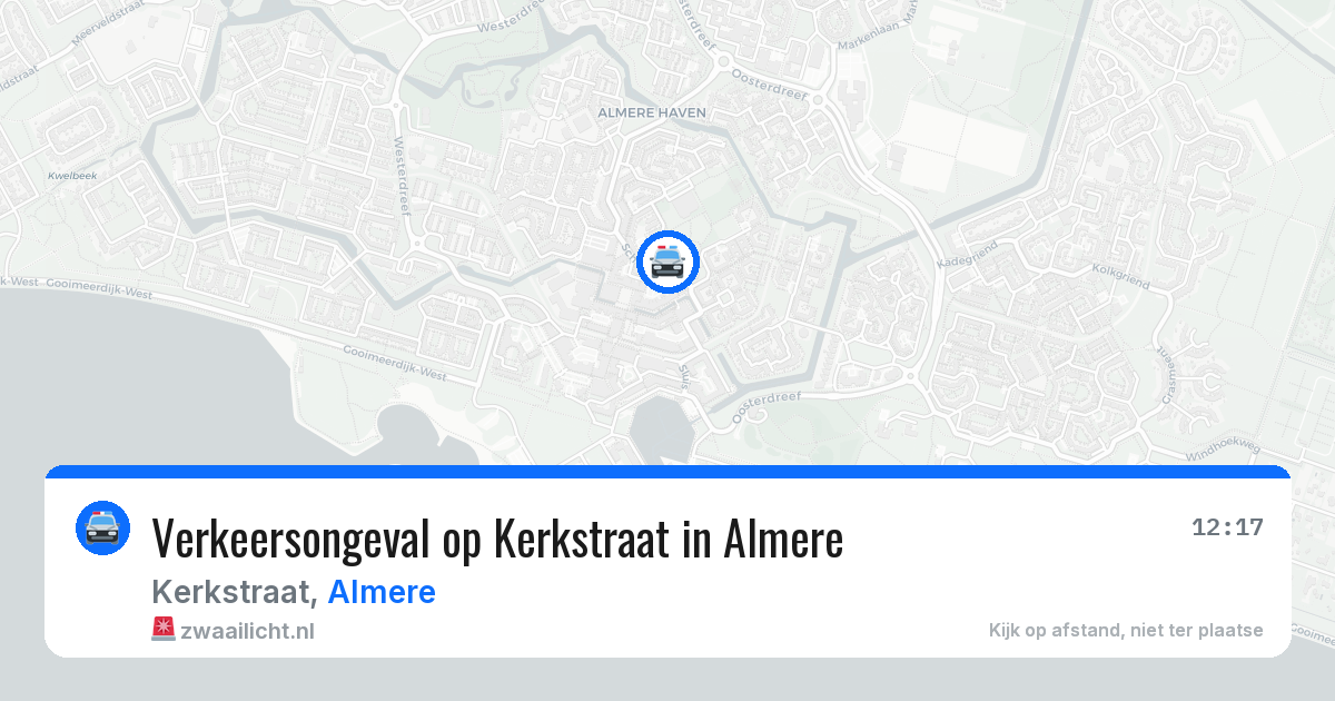 Verkeersongeval op Kerkstraat in Almere — 10 jul 2026