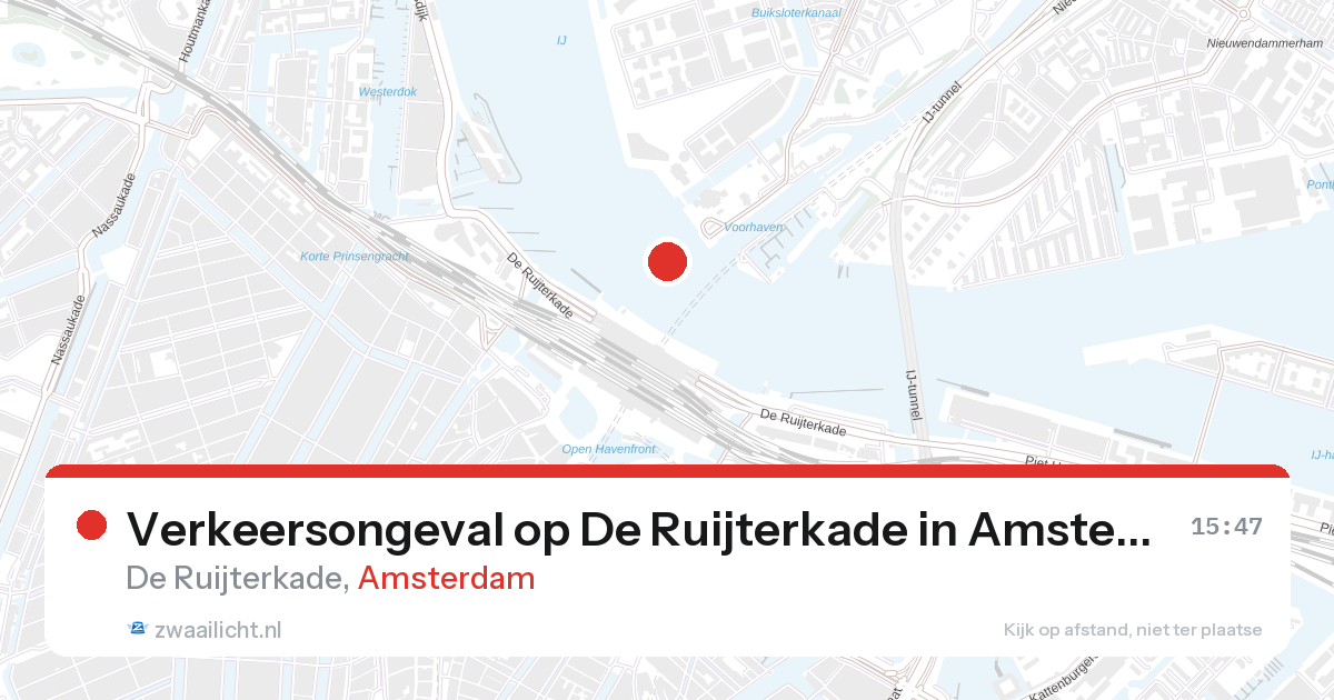 Verkeersongeval op De Ruijterkade in Amsterdam — 28 aug 2026