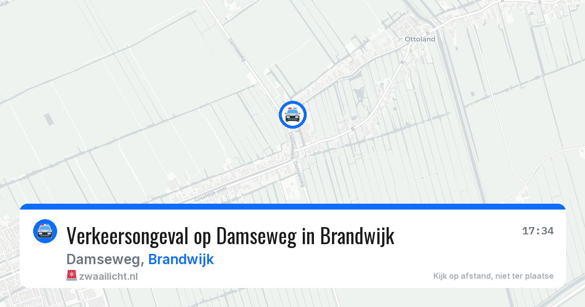 Verkeersongeval op Damseweg in Brandwijk — 9 jun 2026