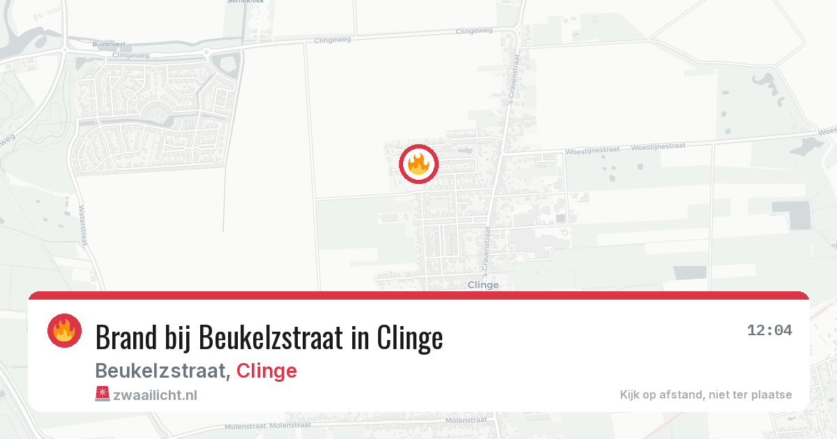 Brand bij Beukelzstraat in Clinge — 16 jul 2026