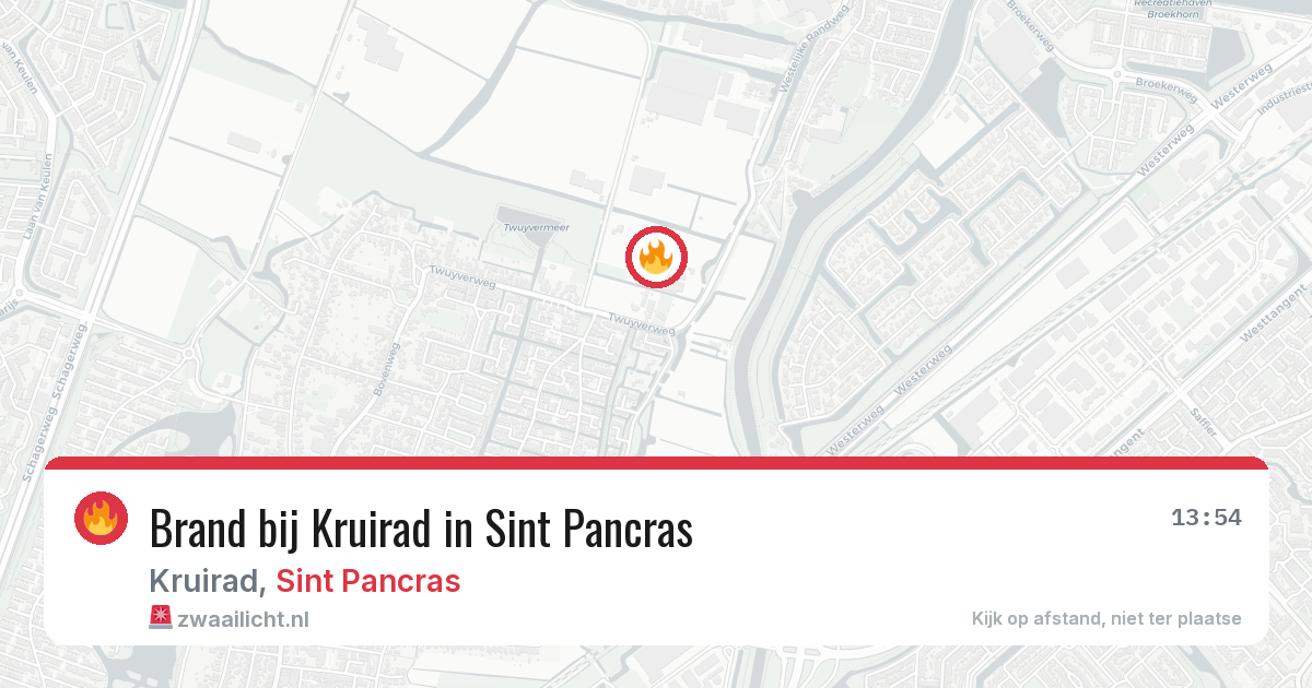 Brand bij Kruirad in Sint Pancras — 3 aug 2026