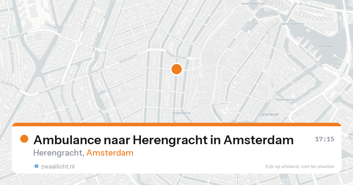 Ambulance naar Herengracht in Amsterdam — 15 aug 2026