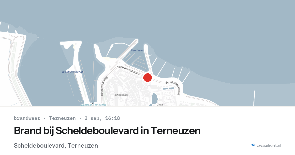 Brand bij Scheldeboulevard in Terneuzen — 2 sep 2026