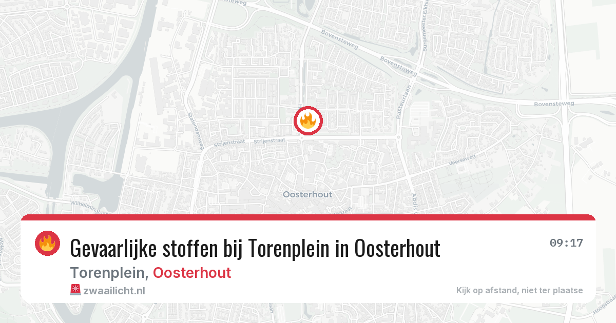 Gevaarlijke stoffen bij Torenplein in Oosterhout — 28 mrt 2026