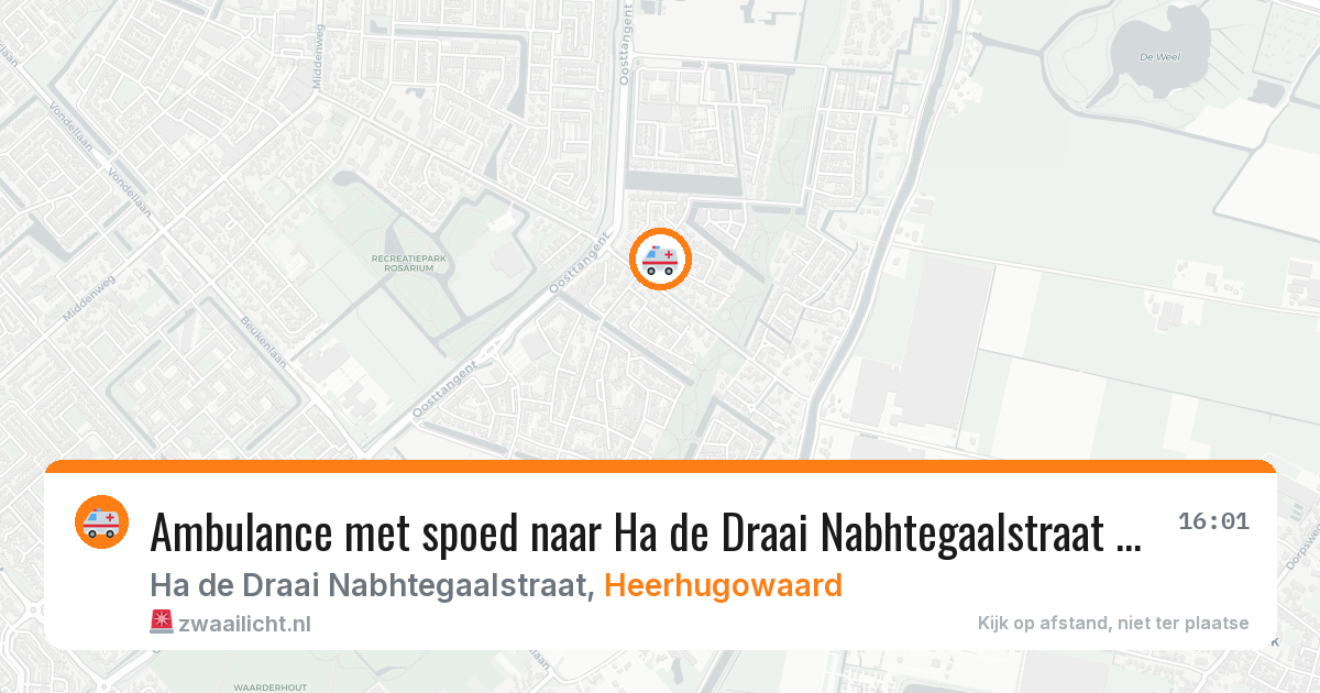 Ambulance met spoed naar Ha de Draai Nabhtegaalstraat in Heerhugowaard — 17 jun 2026