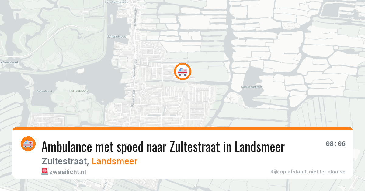 Ambulance met spoed naar Zultestraat in Landsmeer — 8 aug 2026
