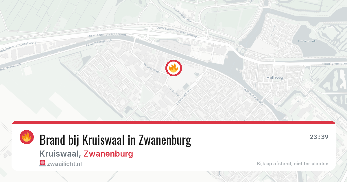 Brand bij Kruiswaal in Zwanenburg — 13 mei 2026