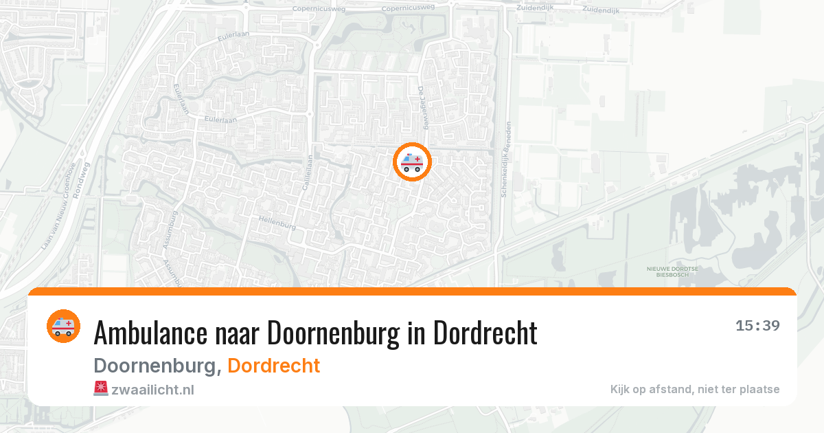 Ambulance naar Doornenburg in Dordrecht — 3 jul 2026