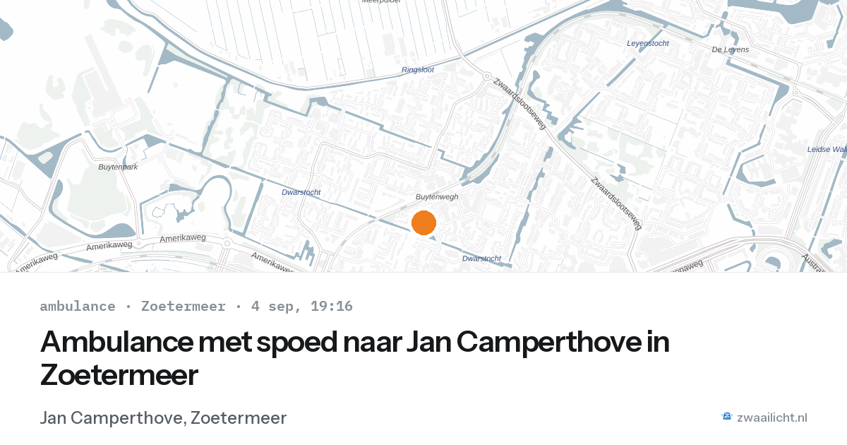 Ambulance met spoed naar Jan Camperthove in Zoetermeer — 4 sep 2026