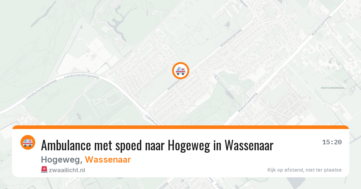 Ambulance met spoed naar Hogeweg in Wassenaar — 23 mrt 2026