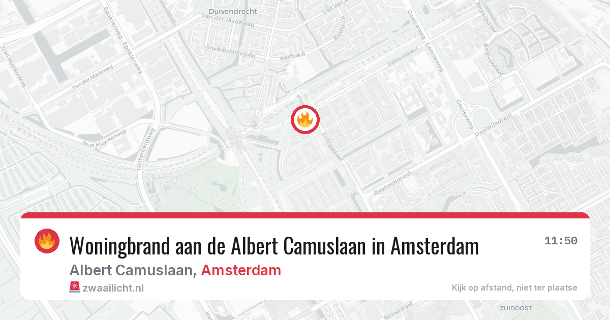 Woningbrand aan de Albert Camuslaan in Amsterdam — 16 mrt 2026