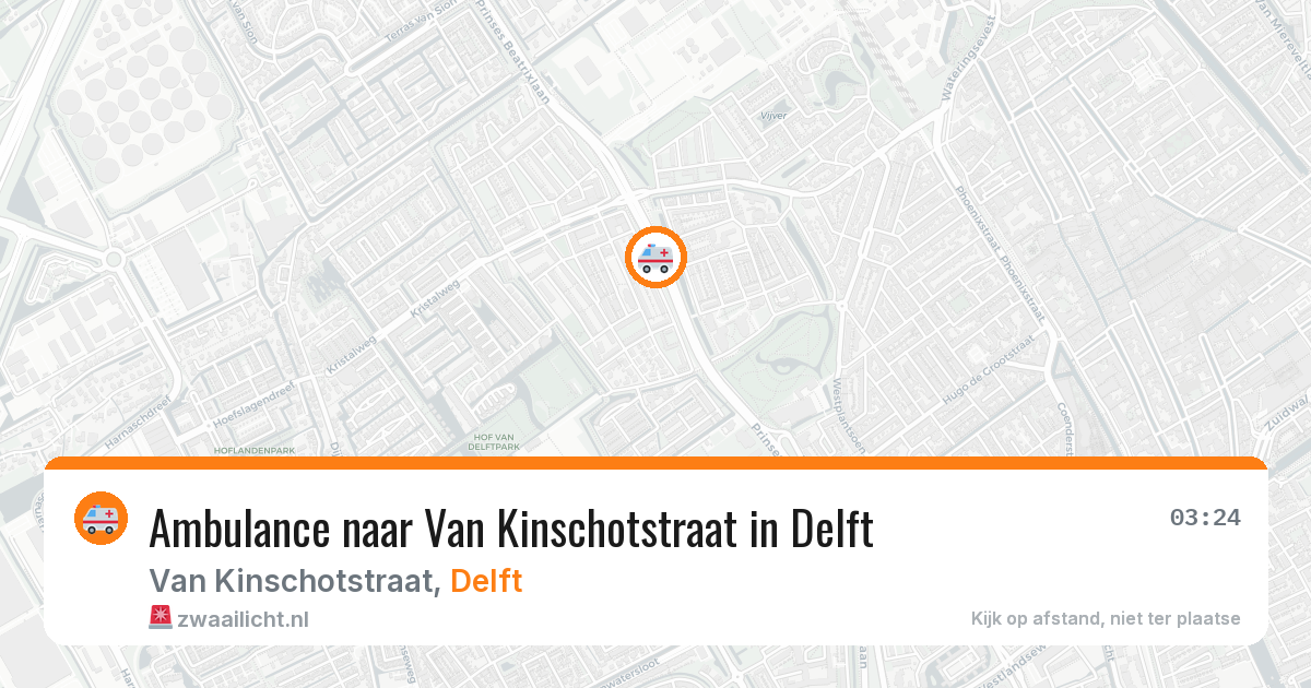 Ambulance naar Van Kinschotstraat in Delft — 28 jun 2026