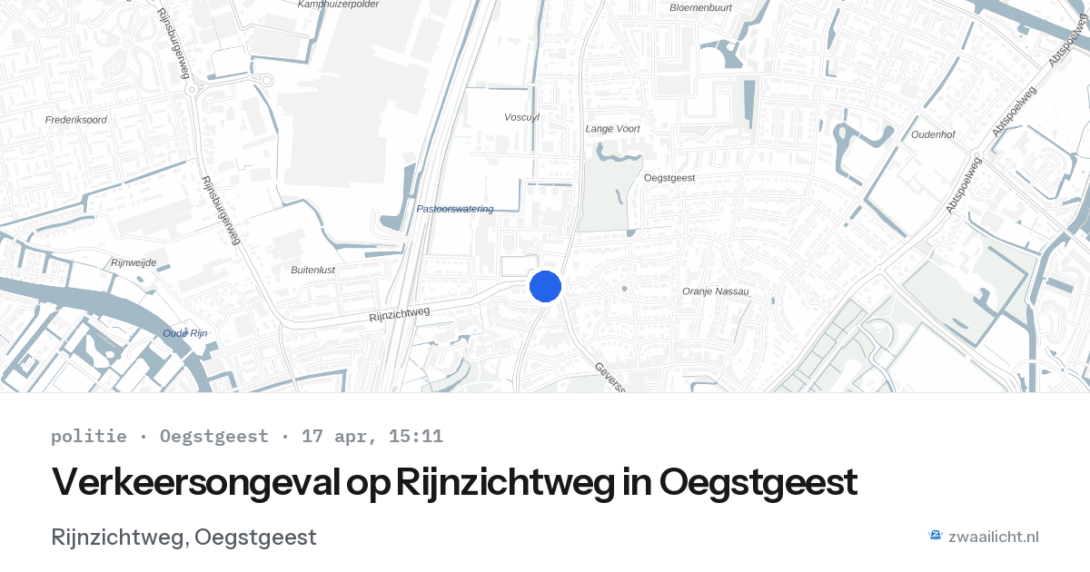 Verkeersongeval op Rijnzichtweg in Oegstgeest — 17 apr 2026