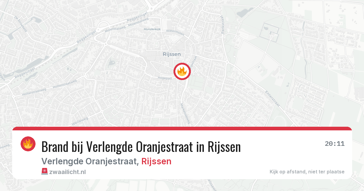 Brand bij Verlengde Oranjestraat in Rijssen — 11 apr 2026