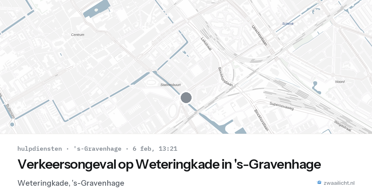 Verkeersongeval op Weteringkade in 's-Gravenhage — 6 feb 2026