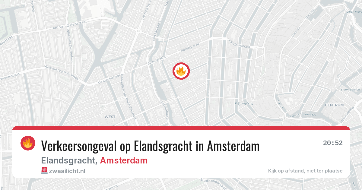 Verkeersongeval op Elandsgracht in Amsterdam — 14 aug 2026