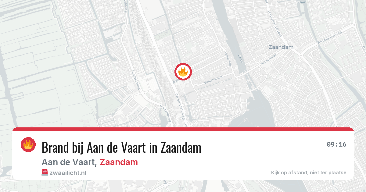 Brand bij Aan de Vaart in Zaandam — 30 jun 2026