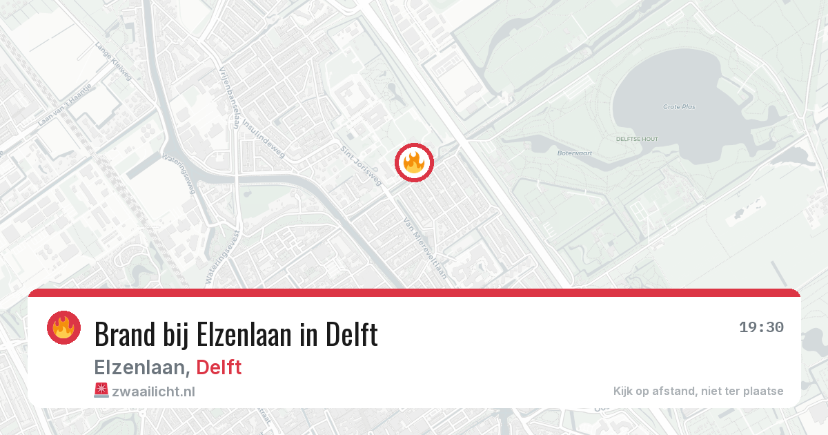 Brand bij Elzenlaan in Delft — 29 jan 2026