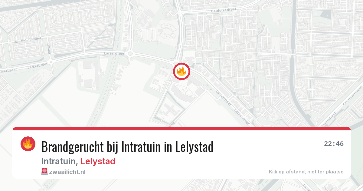 Brandgerucht bij Intratuin in Lelystad — 2 jun 2026